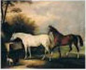 Sir John Thorold's Horses At Syston by John Snr Ferneley