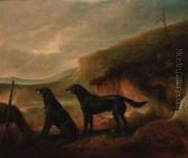 Gun Dogs In A Landscape - view 1