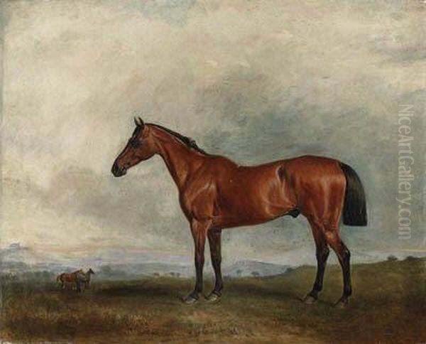 A Bay Hunter In An Extensive Landscape, With Other Huntersbeyond - view 1