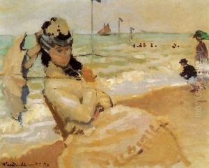 Camille On The Beach At Trouville