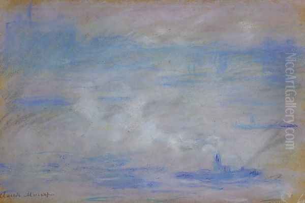 Boats On The Thames Fog Effect - view 1