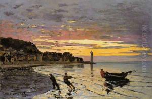 Hauling A Boat Ashore Honfleur