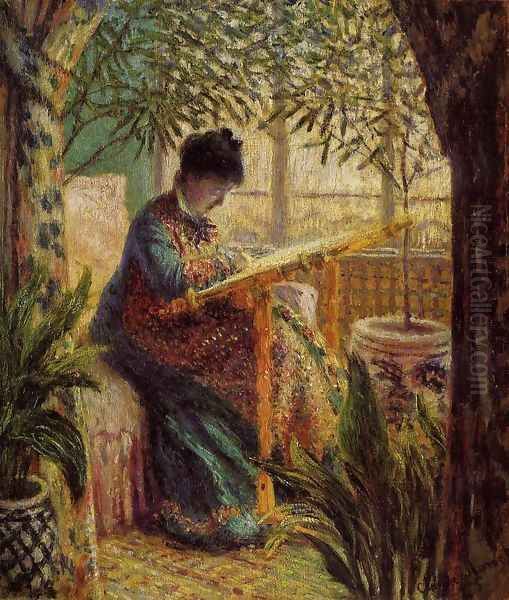 Camille Embroidering - view 1