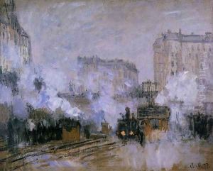 Exterior Of The Saint Lazare Station Arrival Of A Train