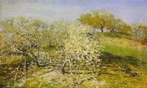Springtime Aka Apple Trees In Bloom by Claude Oscar Monet
