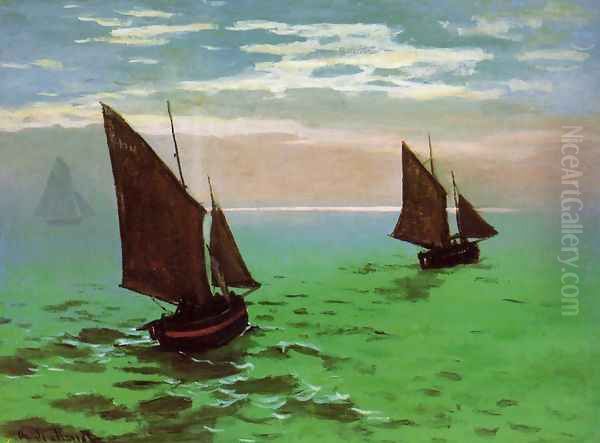 Fishing Boats At Sea - view 1