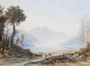 Cattle Herders Resting By A Lake Cattle Herders Resting By A Lake