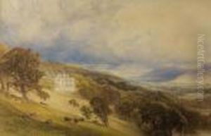 View Of Eshton Hall, Yorkshire by Anthony Vandyke Copley Fielding