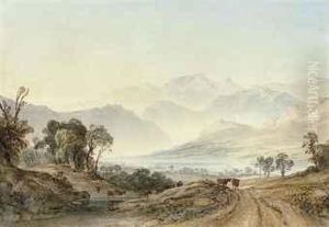 A Mountain Landscape, Possibly In The Lake District by Anthony Vandyke Copley Fielding