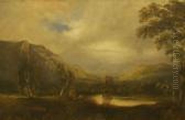 Mountainous Landscape With Lake - view 1