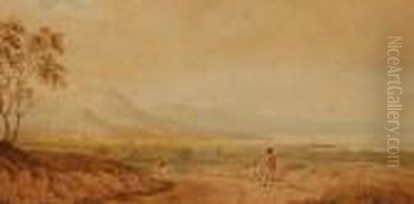 Travellers In Extensive Landscape - view 1