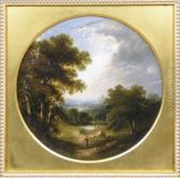 Figures In A Wooded Landscape - view 1
