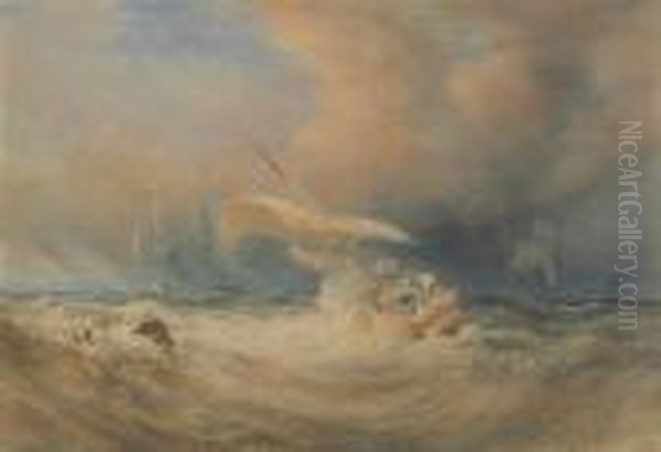 A Cutter And Merchantman In Stormy Weather - view 1