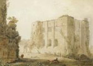 Cows In A River Landscape;
Figures By A Lake; A Harvest Scene; Cows In A River; A Ruined Castle
Scene; And A Fishing Scene by Anthony Vandyke Copley Fielding