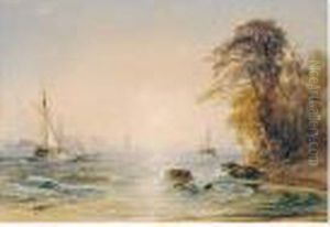 Plymouth Sound From Mount
Edgcumbe, Looking East To Drake's Island - The Citadel And Mount Batten by Anthony Vandyke Copley Fielding