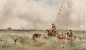 Fishing Smacks And Other Vessels Off The Coast In A Squall