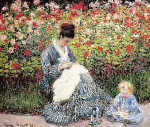 Madame Monet and Child (Camille Monet and a Child in a Garden) by Claude Oscar Monet