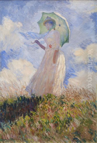 Woman With A Parasol Aka Study Of A Figure Outdoors (Facing Left) - view 1