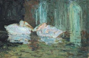"placidez"
"dos Pelicanos En La Laguna" by Pedro Figari