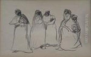 Reunion De Negros by Pedro Figari