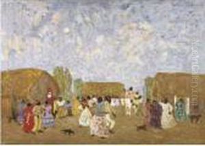 La Plaza Del Pueblo by Pedro Figari