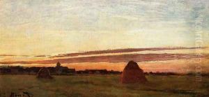 Grainstacks At Chailly At Sunrise