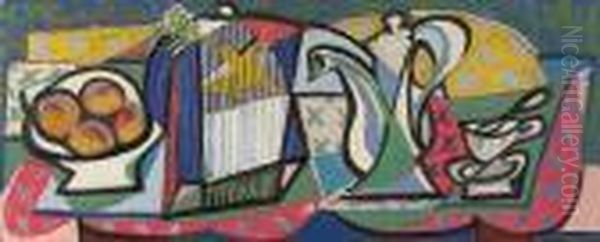 Still Life With Tea Service And Fruit - view 1