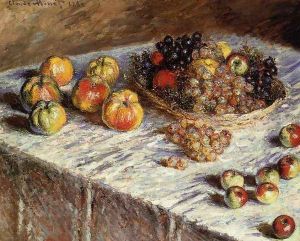 Still Life Apples And Grapes