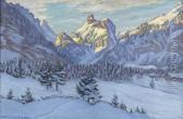 Wintermorgen Bei Kandersteg Mit Gallihorn - view 1