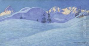 Winterliche Morgenstimmung Bei Adelboden