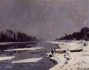 Ice Floes On The Saine At Bougival