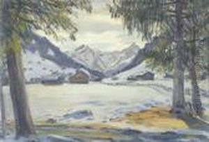 Winterlandschaft Bei Gstaad. by Waldemar Fink