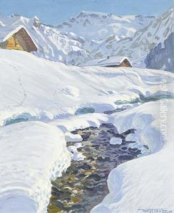 "wintersonne An Der Engstligen". by Waldemar Fink