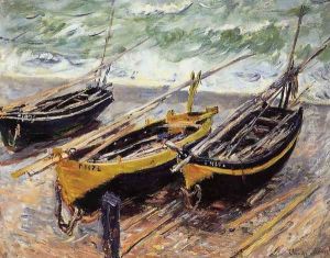 Three Fishing Boats by Claude Oscar Monet