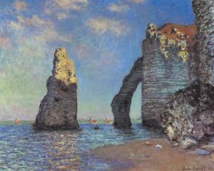 The Rock Needle And The Porte D Aval by Claude Oscar Monet