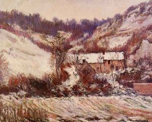 Snow Effect At Falaise by Claude Oscar Monet