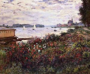 Riverbank At Argenteuil by Claude Oscar Monet