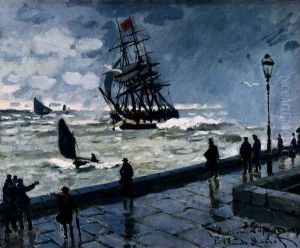 The Jetty Of Le Havre In Rough Westher