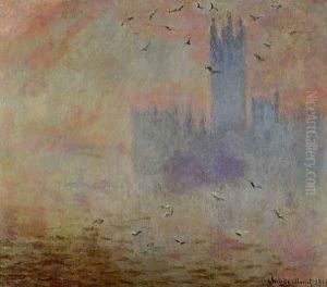 Houses Of Parliament Seagulls by Claude Oscar Monet