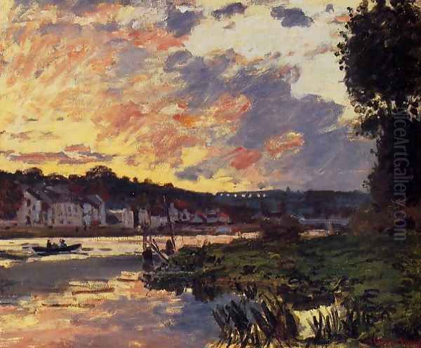 The Seine At Bougeval Evening Aka Bougival - view 1