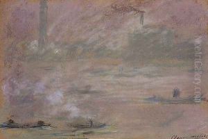 London Boats On The Thames by Claude Oscar Monet