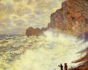 Stormy Weather At Etretat by Claude Oscar Monet