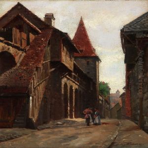 Street Scene From Nurnberg by August Fischer