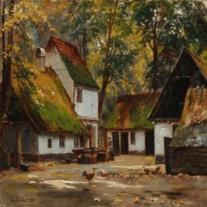 At Peter Lieps House In The Deer Garden, Denmark by August Fischer