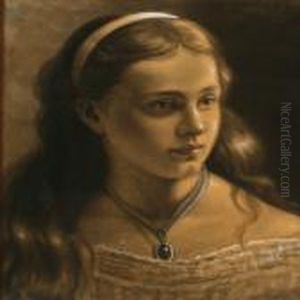 Portrait Of A Girl With Hair Band And Flowing Hair