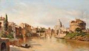 Veduta Di Roma Dal Porto Di Ripetta by August Fischer