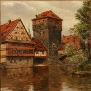 Canal Scene From Nuremberg In Germany