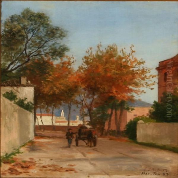 Street Scene From Menton In Southnern France - view 1