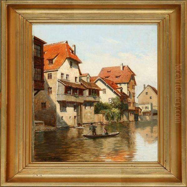 Kanalparti Vedregnitzfloden, Nurnberg - view 1