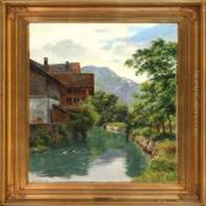 Canal Scene From Germany, Summer
